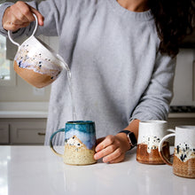 Load image into Gallery viewer, Tapered Mug Teal & Cream