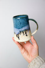 Load image into Gallery viewer, Tapered Mug Teal & Cream