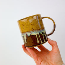 Load image into Gallery viewer, Straight Mug in Ochre & Brown