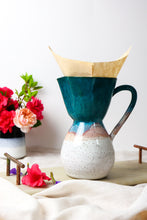 Load image into Gallery viewer, Pour Over Coffee Brewer: Teal & White