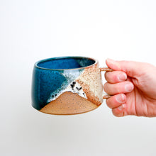 Load image into Gallery viewer, Wide Mug in Shino & Teal