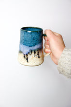 Load image into Gallery viewer, Tapered Mug Teal &amp; Cream
