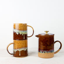 Load image into Gallery viewer, Straight Mug in Ochre &amp; Brown
