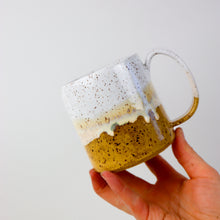 Load image into Gallery viewer, Straight Mug in White &amp; Ochre
