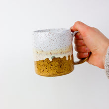 Load image into Gallery viewer, Straight Mug in White &amp; Ochre
