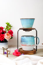 Load image into Gallery viewer, Aqua &amp; White Pour Over Set
