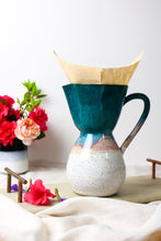 Load image into Gallery viewer, Pour Over Coffee Brewer: Teal &amp; White
