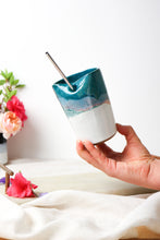 Load image into Gallery viewer, Cold Cup in Teal &amp; White
