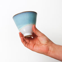Load image into Gallery viewer, Pour Over Coffee Cone in Aqua &amp; White
