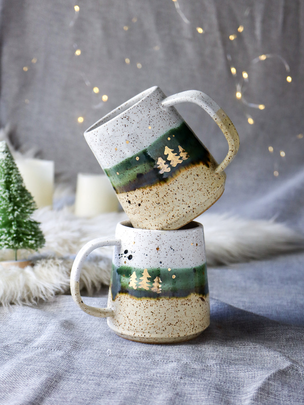 White Winter Tapered Mug