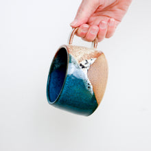 Load image into Gallery viewer, Wide Mug in Shino &amp; Teal

